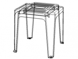 Blue Stackable Plastic Outdoor Side Table 3D Model