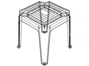Blue Stackable Plastic Outdoor Side Table 3D Model