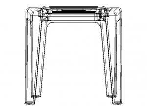 Blue Stackable Plastic Outdoor Side Table 3D Model