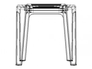 Blue Stackable Plastic Outdoor Side Table 3D Model