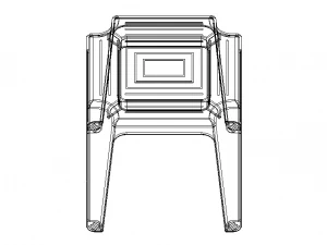 Blue Stackable Plastic Outdoor Side Table 3D Model
