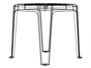 Blue Stackable Plastic Outdoor Side Table 3D Model