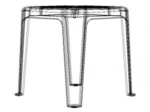 Blue Stackable Plastic Outdoor Side Table 3D Model