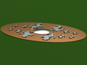 Oval Bronze Plated with Silver Horses 3D Model
