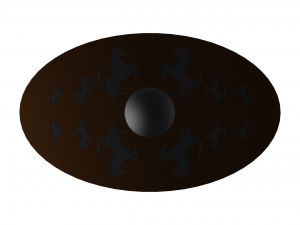 Oval Bronze Plated with Silver Horses Model 3D