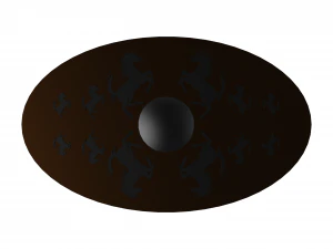Oval Bronze Plated with Silver Horses 3D Model