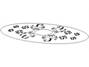 Oval Bronze Plated with Silver Horses 3D Model