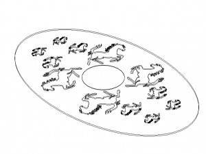 Oval Bronze Plated with Silver Horses Model 3D