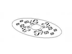 Oval Bronze Plated with Silver Horses 3D Model