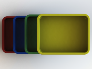 Rectangular Plastic Tray 30 Cms X 40 Cms X 8 Cms 3D-Modell