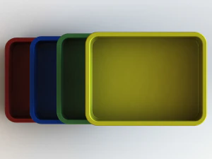 Rectangular Plastic Tray 30 Cms X 40 Cms X 8 Cms 3D Model