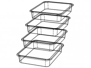 Rectangular Plastic Tray 30 Cms X 40 Cms X 8 Cms 3D-Modell