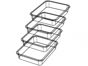 Rectangular Plastic Tray 30 Cms X 40 Cms X 8 Cms 3D-Modell
