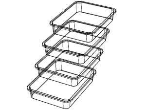 Rectangular Plastic Tray 30 Cms X 40 Cms X 8 Cms 3D Model