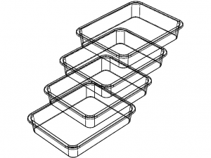 Rectangular Plastic Tray 30 Cms X 40 Cms X 8 Cms 3D-Modell