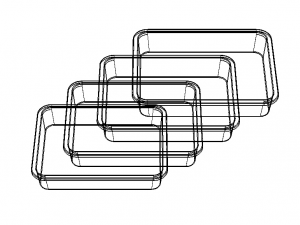 Rectangular Plastic Tray 30 Cms X 40 Cms X 8 Cms 3D-Modell