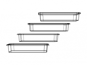 Rectangular Plastic Tray 30 Cms X 40 Cms X 8 Cms 3D-Modell