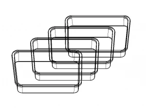 Rectangular Plastic Tray 30 Cms X 40 Cms X 8 Cms 3D Model