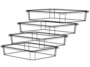 Rectangular Plastic Tray 30 Cms X 40 Cms X 8 Cms 3D Model