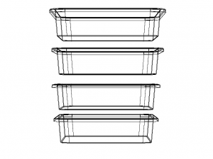 Rectangular Plastic Tray 30 Cms X 40 Cms X 8 Cms 3D-Modell