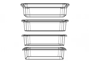 Rectangular Plastic Tray 30 Cms X 40 Cms X 8 Cms 3D Model