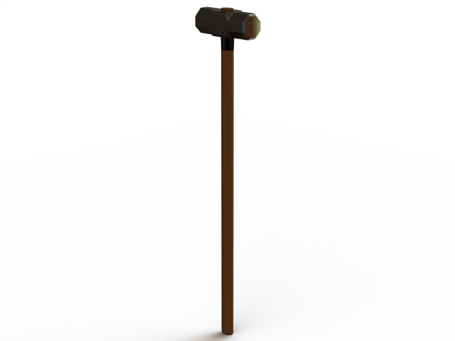 Sledge Hammer with Wooden Handle Model 3D .c4d .max .obj .3ds .fbx .stl .blend 