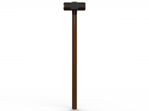 Sledge Hammer with Wooden Handle Model 3D