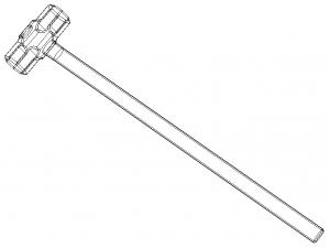 Sledge Hammer with Wooden Handle Model 3D