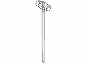 Sledge Hammer with Wooden Handle Model 3D