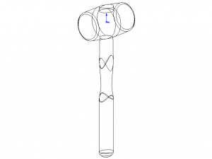 Rubber Mallet with Wooden Handle 3D मॉडल