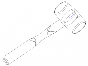Rubber Mallet with Wooden Handle 3D मॉडल