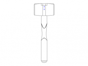 Rubber Mallet with Wooden Handle 3D मॉडल