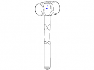 Rubber Mallet with Wooden Handle 3D मॉडल