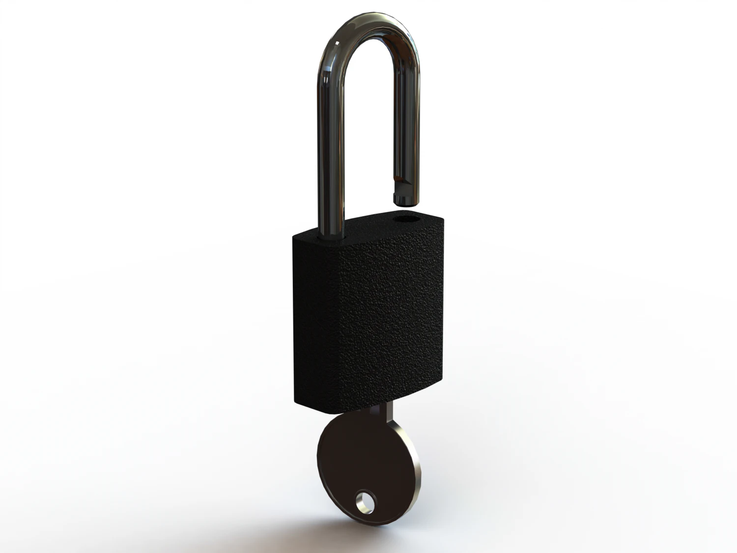 Solid Black Essential Padlock 3D Model .c4d .max .obj .3ds .fbx .stl .blend 