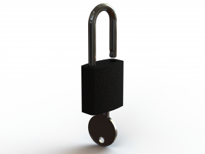 Solid Black Essential Padlock Modelo 3D