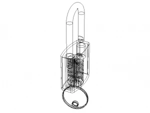 Solid Black Essential Padlock 3D Model