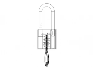 Solid Black Essential Padlock 3D Model