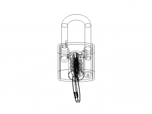 Solid Black Essential Padlock Modello 3D