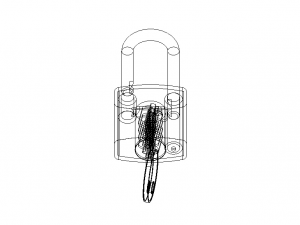 Solid Black Essential Padlock Modello 3D