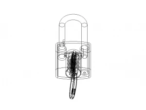 Solid Black Essential Padlock 3D Model