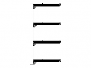 Aluminum Wall Mount Shelving 3D Model