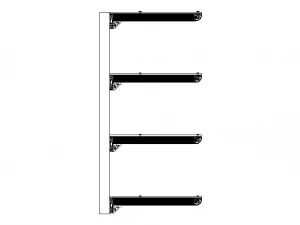 Aluminum Wall Mount Shelving 3D Model