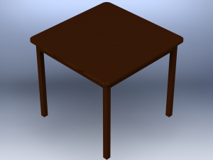 Solid Teak Wood Table 3Dモデル