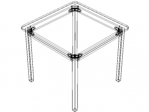 Solid Teak Wood Table Modelo 3D