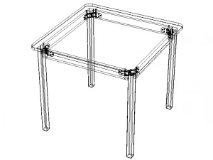 Solid Teak Wood Table 3D Model