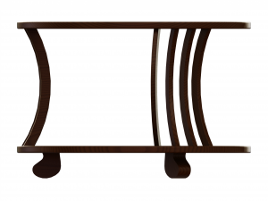 Teak Round Coffee Table with Glass 3Dモデル