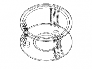 Teak Round Coffee Table with Glass 3Dモデル