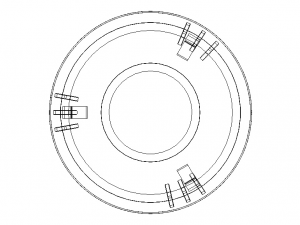 Teak Round Coffee Table with Glass 3Dモデル
