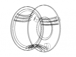 Teak Round Coffee Table with Glass 3Dモデル