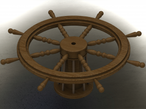 Wooden Ship Wheel Table Modelo 3D